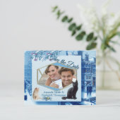 Winterfeiern im Schnee, mit Kätzchen Ankündigungspostkarte (Stehend Vorderseite)