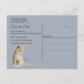 Winterfeiern im Schnee, mit Kätzchen Ankündigungspostkarte (Rückseite)