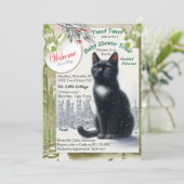 Winterfeiern im Schnee, mit Kätzchen Einladung (Stehend Vorderseite)