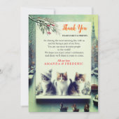 Winterfeiern im Schnee, mit Kätzchen Einladung (Vorderseite)