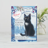 Winterfeiern im Schnee, mit Kätzchen Einladung (Stehend Vorderseite)