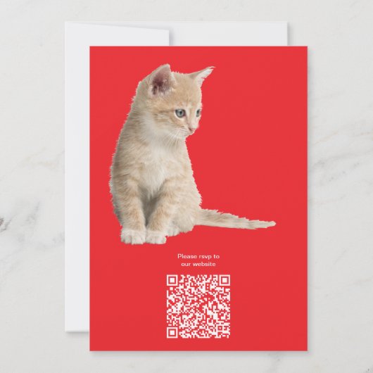 Winterfeiern im Schnee, mit Kätzchen Einladung (Rückseite)