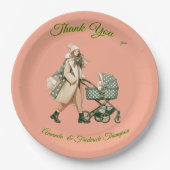 Winterfeiern im Schnee, mit Kätzchen Pappteller (Vorderseite)