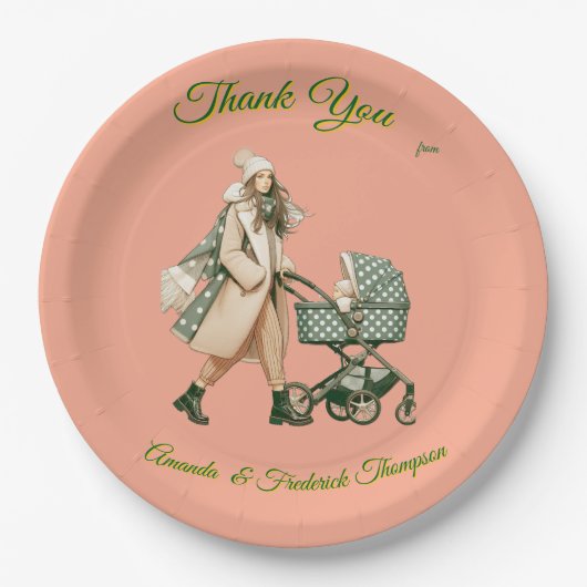 Winterfeiern im Schnee, mit Kätzchen Pappteller (Vorderseite)