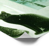 Winterfeiern im Schnee, mit Kätzchen Poster (Ecke)