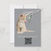 Winterfeiern im Schnee, mit Kätzchen RSVP Karte (Rückseite)