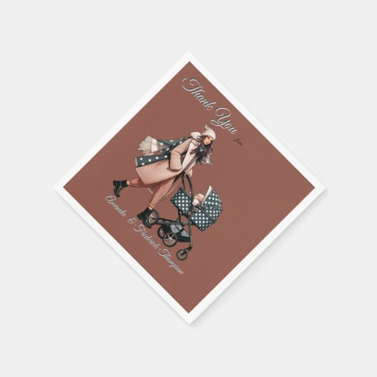 Winterfeiern im Schnee, mit Kätzchen Serviette (Ecke)