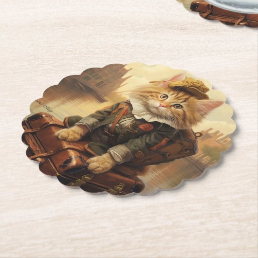 Winterfeiern im Schnee, mit Kätzchen Untersetzer (angewinkelt)