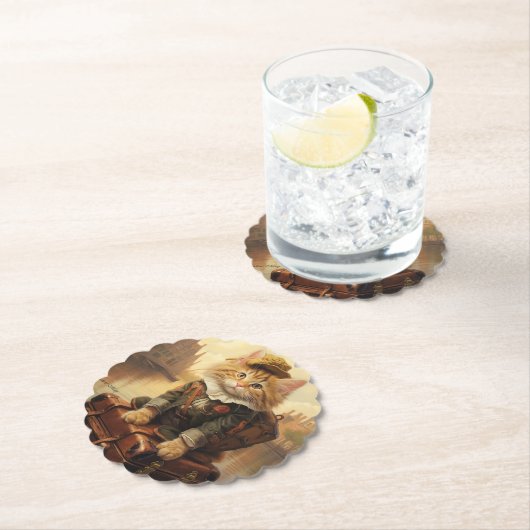 Winterfeiern im Schnee, mit Kätzchen Untersetzer (Vor Ort)