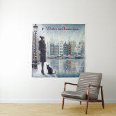 Winterfeiern im Schnee, mit Kätzchen Wandteppich (Beispiel)