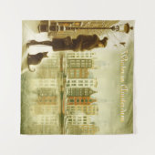 Winterfeiern im Schnee, mit Kätzchen Wandteppich (Vorderseite (Horizontal))