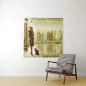 Winterfeiern im Schnee, mit Kätzchen Wandteppich (Beispiel)