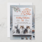 Winterfeiern im Schnee oder in der Sonne. Einladung (Vorderseite)