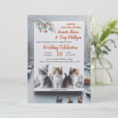 Winterfeiern im Schnee oder in der Sonne. Einladung (Stehend Vorderseite)