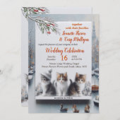 Winterfeiern im Schnee oder in der Sonne. Einladung (Vorne/Hinten)