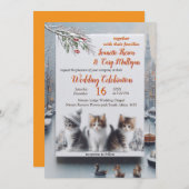 Winterfeiern im Schnee oder in der Sonne. Einladung (Vorne/Hinten)