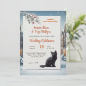 Winterfeiern im Schnee oder in der Sonne. Einladung (Stehend Vorderseite)