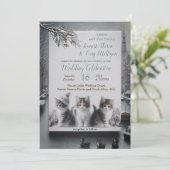 Winterfeiern im Schnee oder in der Sonne. Einladung (Stehend Vorderseite)