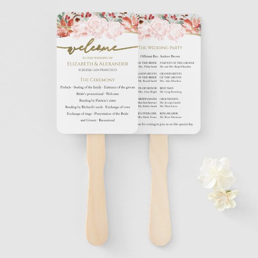 Winterfeiertag: Gilded Floral Fächer (Vorne und Hinten)