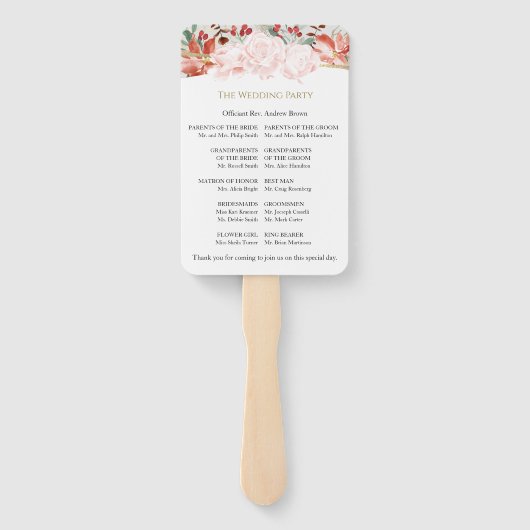 Winterfeiertag: Gilded Floral Fächer (Rückseite)