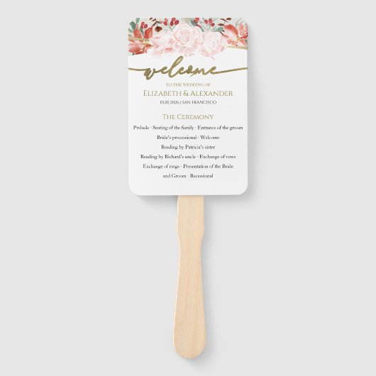 Winterfeiertag: Gilded Floral Fächer (Vorderseite)