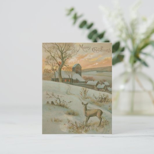 Winterfeld Hirschkirchenschnee Postkarte (Stehend Vorderseite)