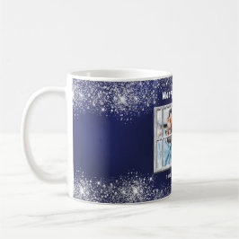 Winterfenster aus blauem Silber-Foto Kaffeetasse
