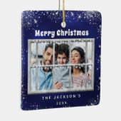 Winterfenster aus blauem Silber-Foto Keramikornament (Rechts)