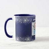 Winterfenster aus blauem Silber-Foto Tasse (Links)