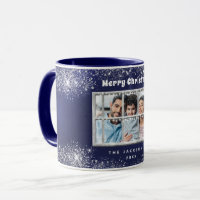 Winterfenster aus blauem Silber-Foto