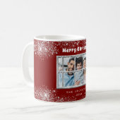 Winterfenster aus rotem Silber-Foto Kaffeetasse (Vorderseite Links)