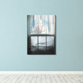 Winterfensteransicht Leinwanddruck (Insitu (Holzboden))