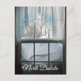 Winterfensteransicht Postkarte