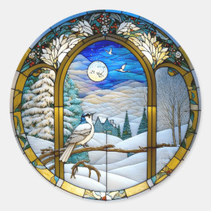 Winterfensteraufkleber Runder Aufkleber