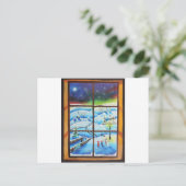 Winterfenstermalerei von Gordon Bruce Postkarte (Stehend Vorderseite)