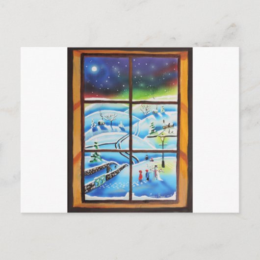 Winterfenstermalerei von Gordon Bruce Postkarte (Vorderseite)