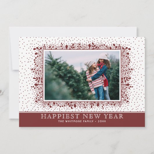 Winterferien-Foto für frostige Branchen Feiertagskarte (Vorderseite)