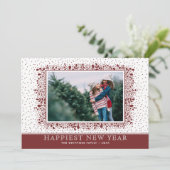 Winterferien-Foto für frostige Branchen Feiertagskarte (Stehend Vorderseite)