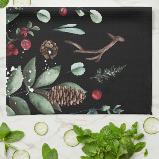 Winterferien Geschirrtuch (Gefaltet)