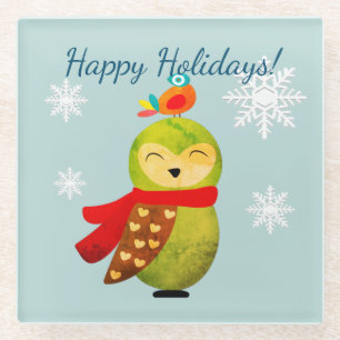 Winterferien Glasuntersetzer