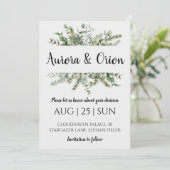 Winterferien Hochzeit speichern Sie das Datum Einl Einladung (Stehend Vorderseite)