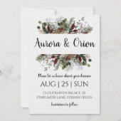 Winterferien Hochzeit speichern Sie das Datum Einl Einladung (Vorderseite)