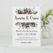 Winterferien Hochzeit speichern Sie das Datum Einl Einladung (Stehend Vorderseite)