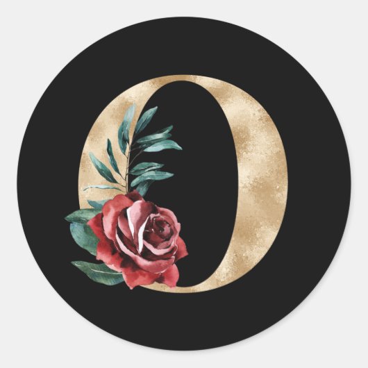 Winterferien Initialen des Aufklebers O Runder Aufkleber (Vorderseite)