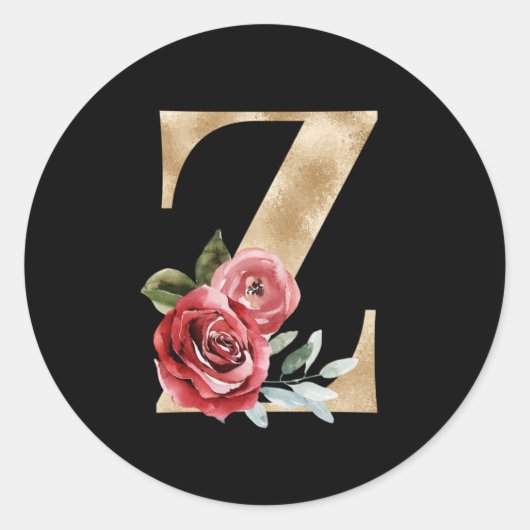 Winterferien Initialen des Aufklebers Z Runder Aufkleber (Vorderseite)