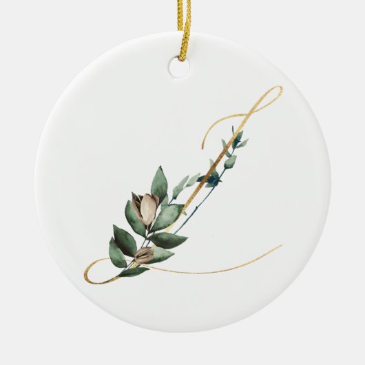 Winterferien-Initialen Keramik Ornament (Vorne)