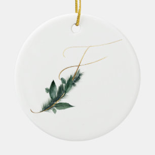 Winterferien-Initialen Keramik Ornament