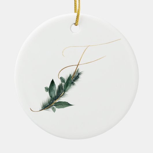 Winterferien-Initialen Keramik Ornament (Vorne)