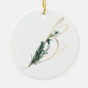 Winterferien-Initialen Keramik Ornament