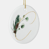 Winterferien-Initialen Keramik Ornament (Rechts)